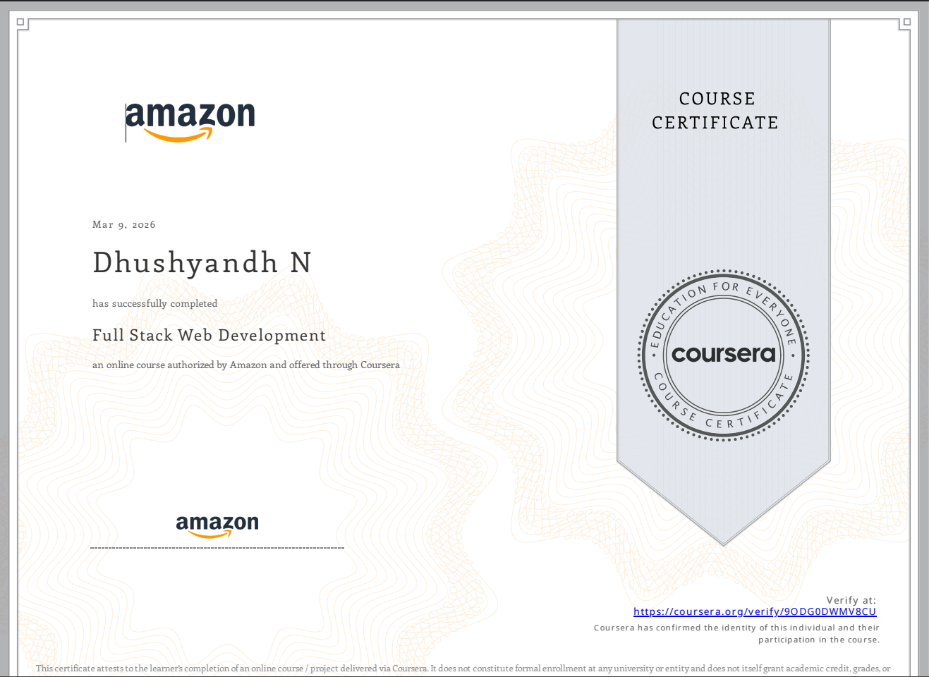 Amazon Full Stack Development